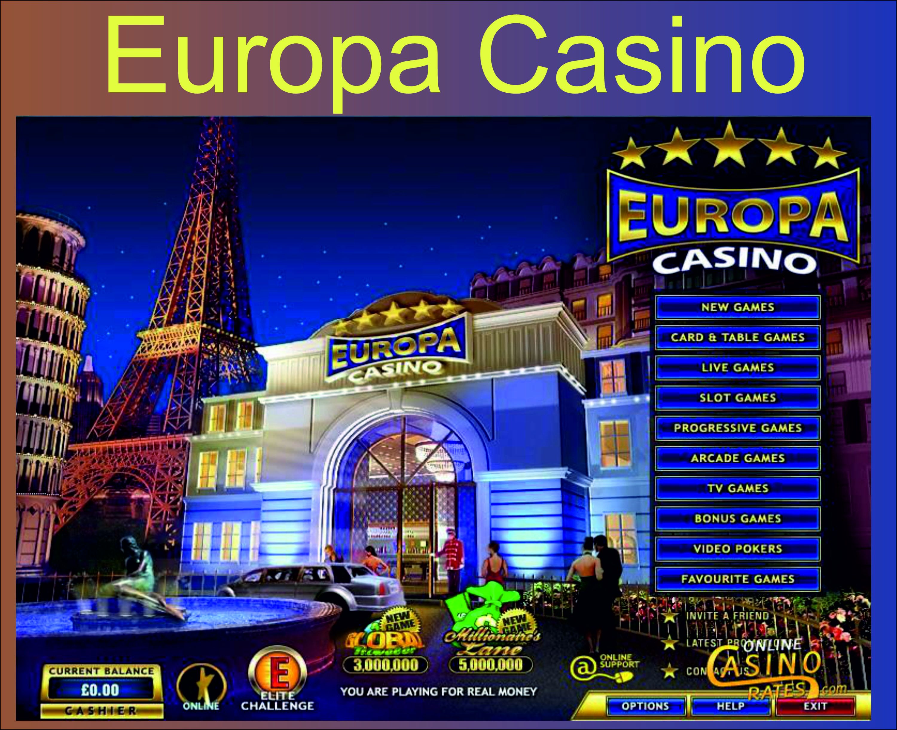 Decorated image Europa Casino on onlinecasinorates.com